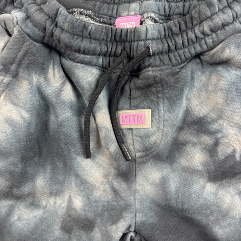 MARRIED TO THE MOB Women’s Tie Dye Black/Blue/Cream Sweatpant Joggers - Medium - Picture 4 of 9